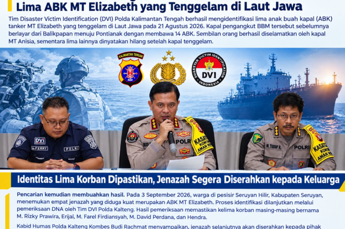 Lima ABK MT Elizabeth teridentifikasi, Jenazah segera diserahkan kepada keluarga