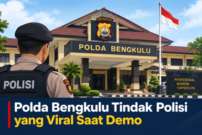 Polda Bengkulu Tindak Polisi yang Viral Saat Aksi Demonstrasi