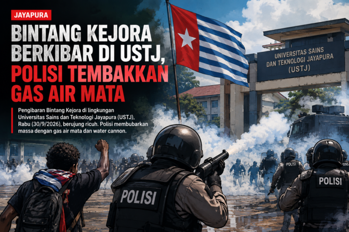 Pengibaran Bintang Kejora di USTJ berujung ricuh, Polisi gunakan gas air mata