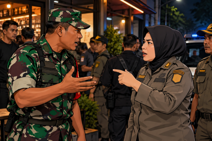 Viral ! Babinsa dan Satpol PP Bersitegang Saat Penertiban Kafe di Samarinda, Dandim Minta Maaf