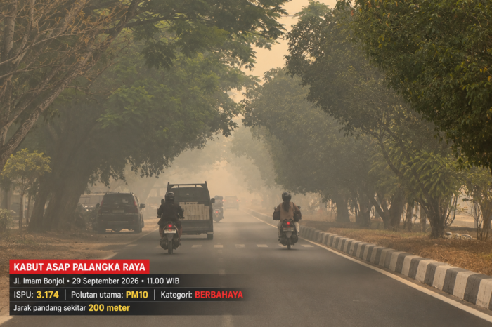 Kabut Asap Kembali Tebal, Jarak Pandang Palangka Raya Terbatas