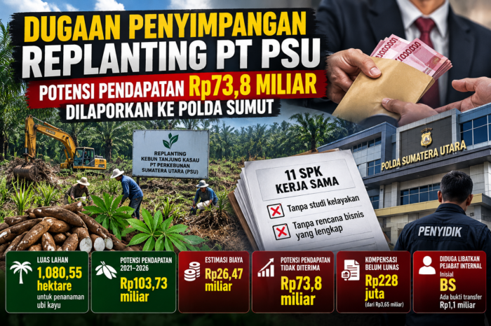 Dugaan penyimpangan replanting PT PSU, Potensi pendapatan Rp73,8 miliar dilaporkan ke Polda Sumut