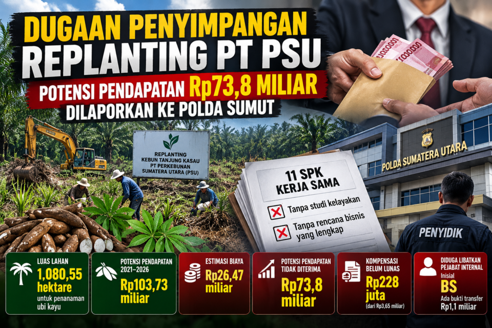 Dugaan Penyimpangan Dana Replanting, PT PSU