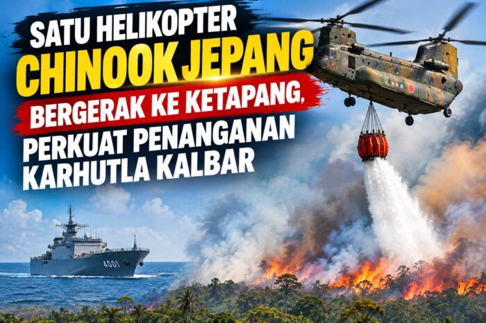 Satu Helikopter Chinook Jepang Bergerak ke Ketapang, Perkuat Penanganan Karhutla Kalbar.