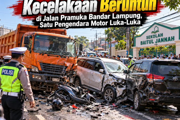 KECELAKAAN BERUNTUN DI BANDAR LAMPUNG