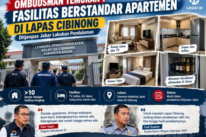 Ombudsman Temukan Fasilitas Berstandar Apartemen di Lapas Cibinong Jawa Barat