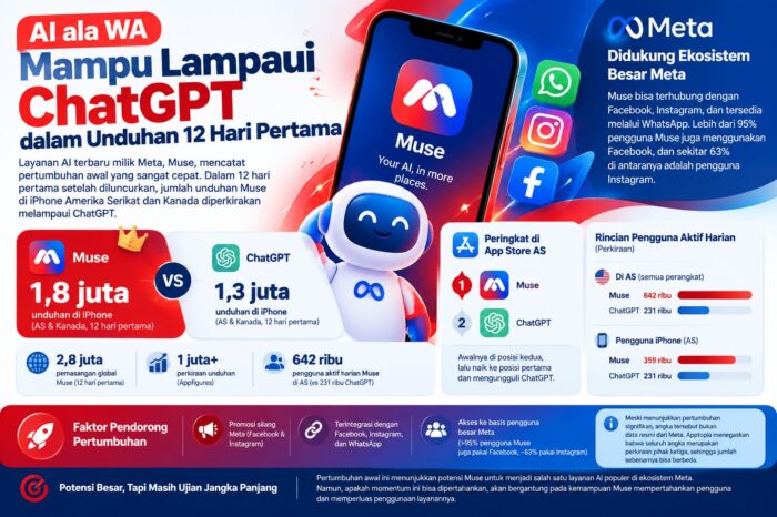 AI ala WA mampu lampaui ChatGPT dalam unduhan 12 hari pertama
