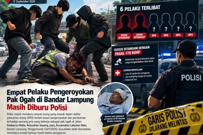 Empat Pelaku Pengeroyokan di Bandar Lampung Masih Diburu Polisi