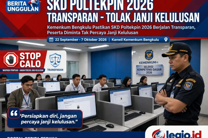 Kemenkum Bengkulu Pastikan SKD Poltekpin 2026 Berjalan Transparan, Peserta Diminta Tak Percaya Janji Kelulusan