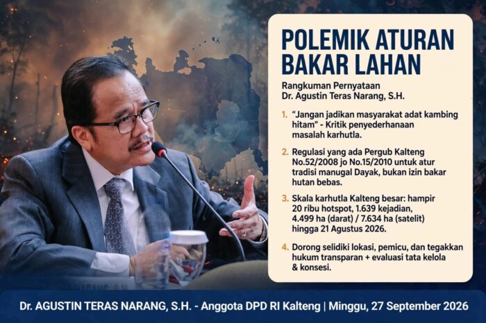 Teras Narang minta Karhutla Kalteng tak dibebankan kepada masyarakat adat