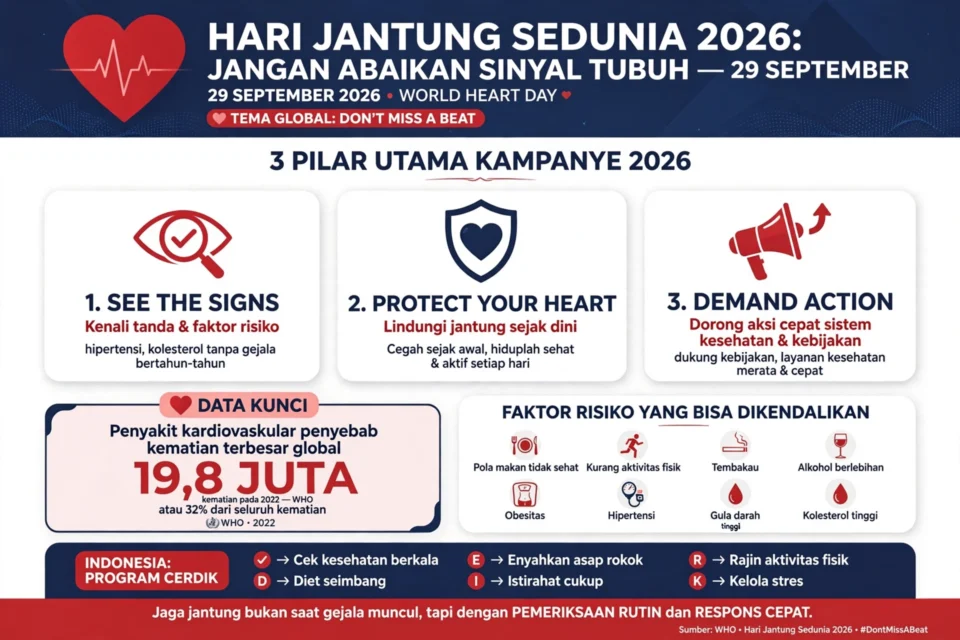 Hari Jantung Sedunia 2026: Jangan abaikan sinyal yang dikirim tubuh