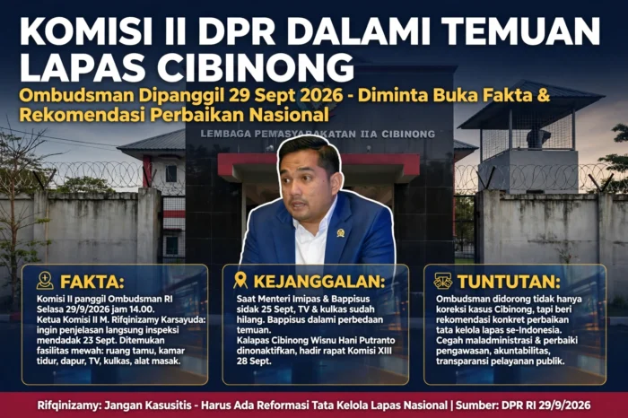 Komisi II DPR dalami temuan Lapas Cibinong, Ombudsman diminta buka fakta dan rekomendasi