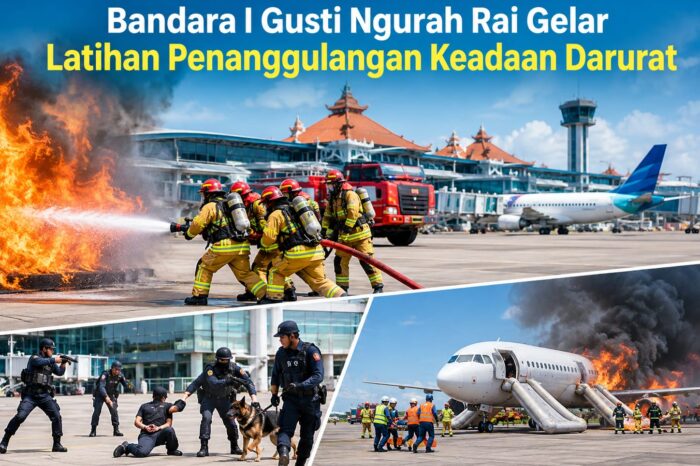 Bandara I Gusti Ngurah Rai Gelar Latihan Penanggulangan Keadaan Darurat