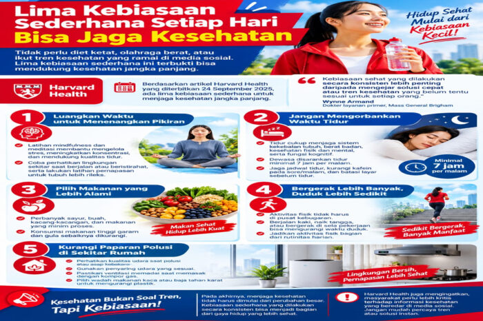 Lima kebiasaan sederhana setiap hari bisa jaga kesehatan