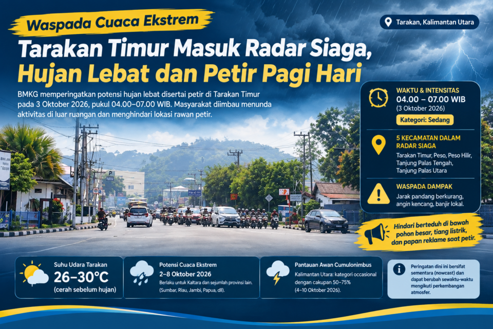 hariini, BMKG, Tarakan, TarakanTimur, CuacaEkstrem, Info BMKG, Cuaca,