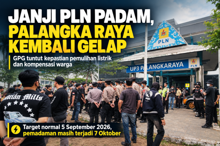Janji PLN padam, Palangka Raya kembali gelap