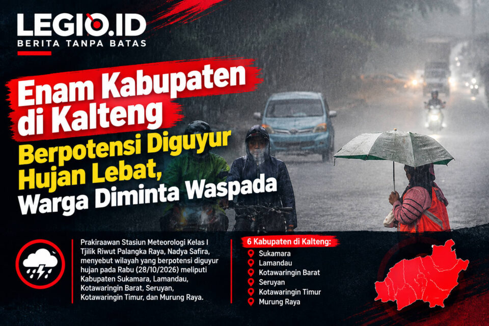 Ilustrasi Kabupaten di Kalteng berpotensi diguyur hujan lebat/AI