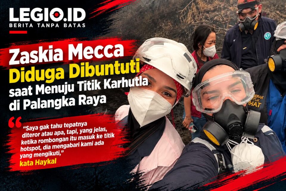 Ilustrasi Zaskia Adya Mecca dan Tasya Nur Medina saat di titik Karhutla/AI