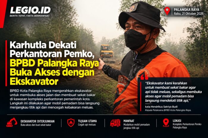 Karhutla dekati perkantoran Pemko, BPBD Palangka Raya buka akses dengan ekskavator