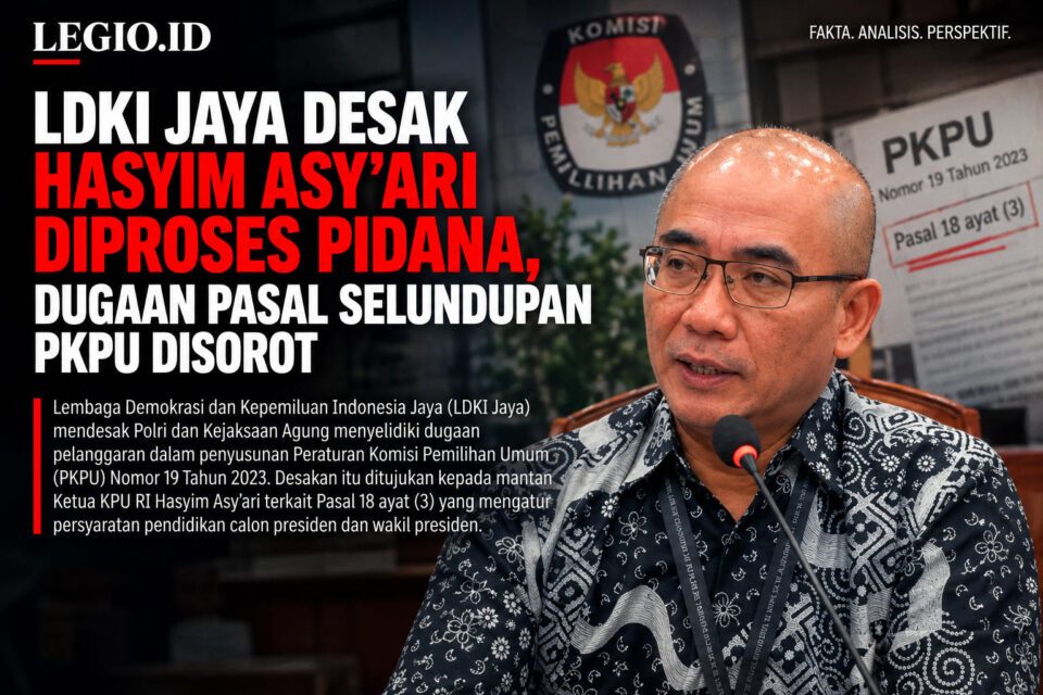 Ilustrasi Mantan Ketua KPU RI Hasyim Asy'ari didesak LDKI Jaya untuk diproses hukum terkait dugaan penyelundupan Pasal 18 Ayat (3) PKPU Nomor 19 Tahun 2024/AI