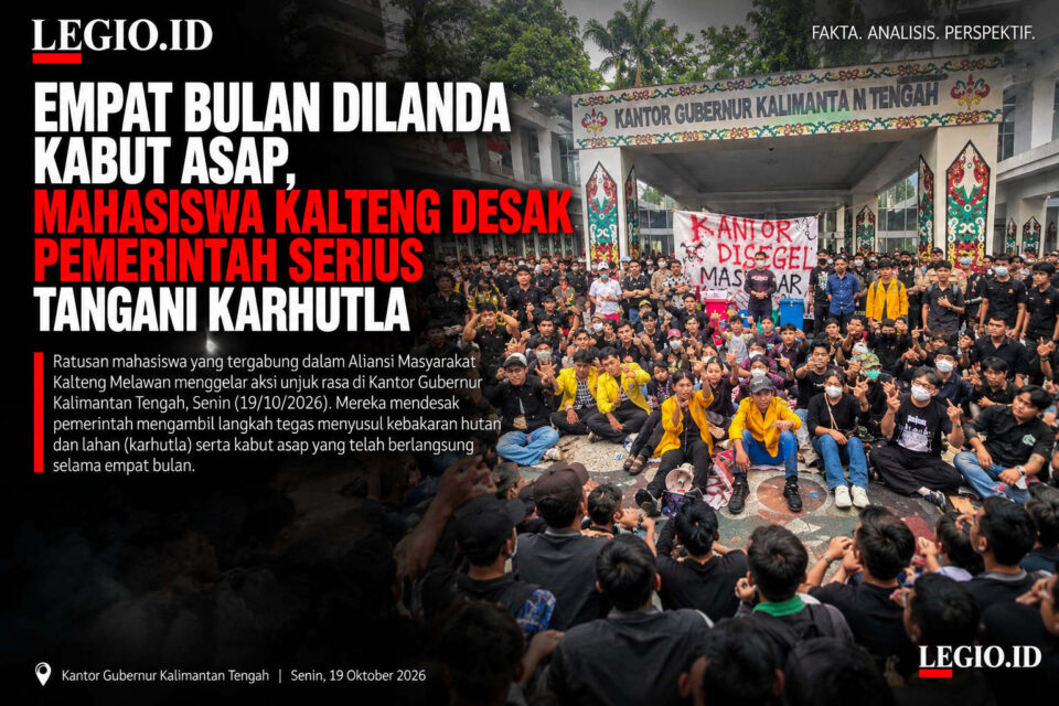 Ilustrasi mahasiswa menggelar demo di kantor Gubernur Kalteng/AI