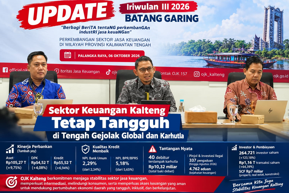Karhutla dan Pinjol Ilegal Jadi Alarm, OJK sebut Sektor Keuangan Kalteng Tetap Tangguh,
