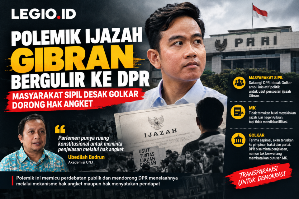 Polemik ijazah Gibran bergulir ke DPR, Masyarakat sipil desak Golkar dorong hak angket