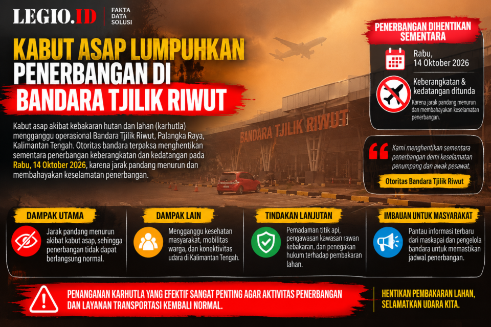 Ilustrasi kabut asap di Bandara Tjilik Riwut/AI
