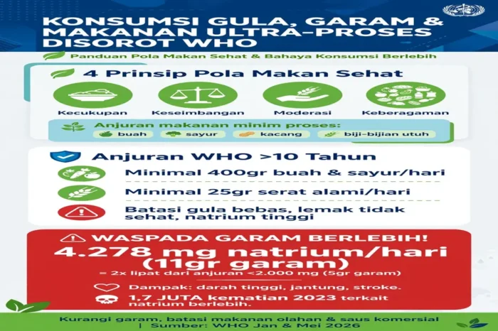 Konsumsi Gula, Garam dan Makanan Ultra-Proses disorot WHO