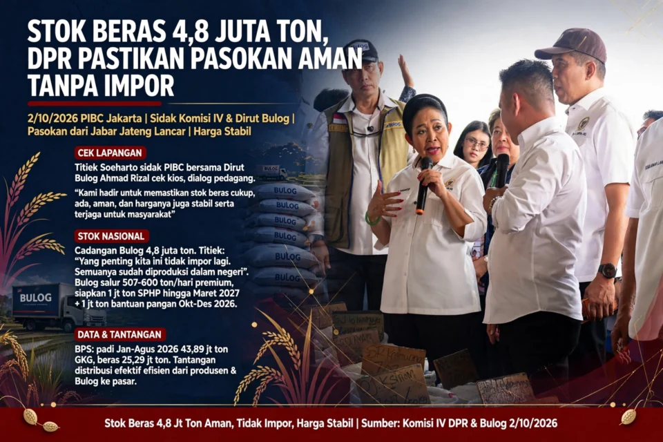 Ilustrasi Ketua Komisi IV DPR RI Siti Hediati Soeharto berdialog langsung dengan pedagang saat melakukan peninjauan di Pasar Induk Beras Cipinang (PIBC), Jakarta/ist