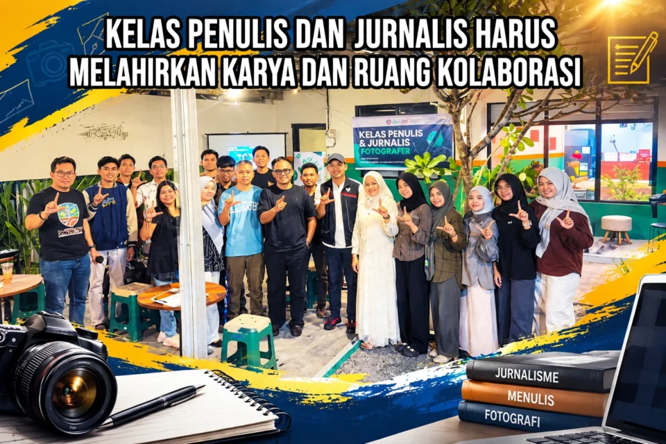 Ilustrasi foto bersama Kelas penulis dan jurnalis/ist