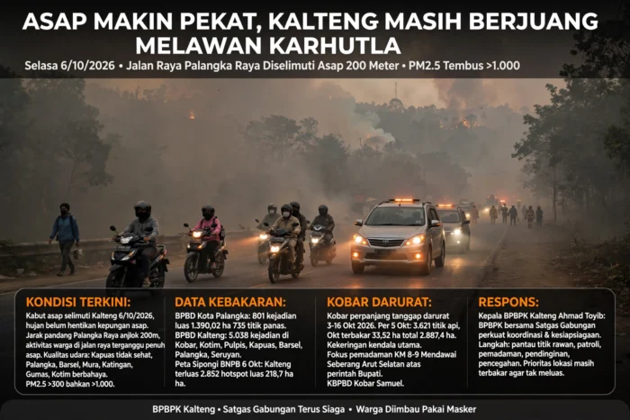 Asap makin pekat, Kalteng masih berjuang melawan Karhutla