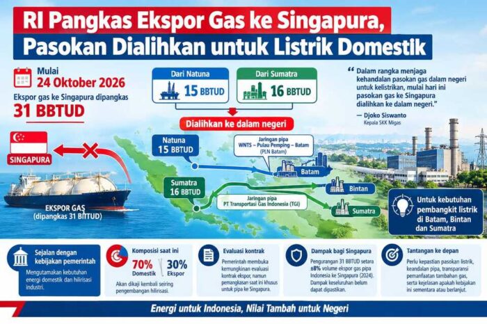 Pasokan gas ke Singapura dipangkas, Batam dan Sumatra jadi prioritas