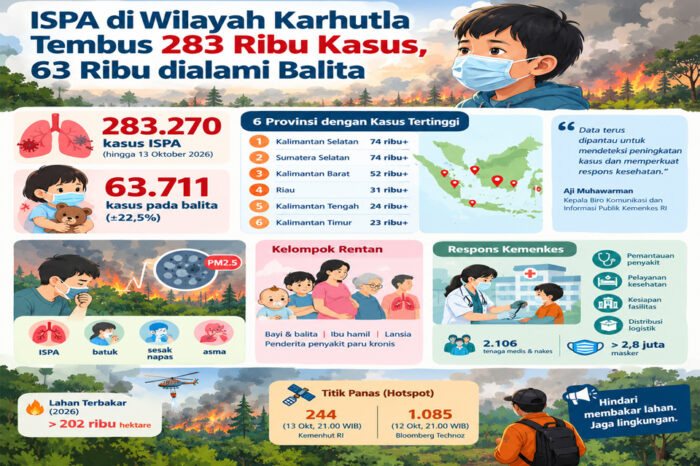 ISPA di Wilayah Karhutla Tembus 283 Ribu Kasus, 63 Ribu dialami balita
