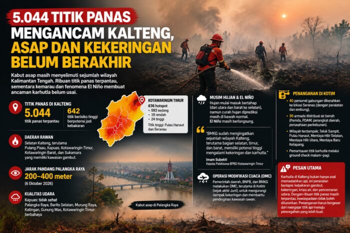 5.044 titik panas mengancam Kalteng, Asap dan kekeringan belum berakhir