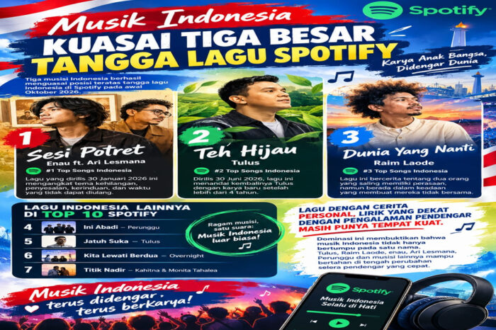 Musik Indonesia kuasai tiga besar tangga lagu Spotify