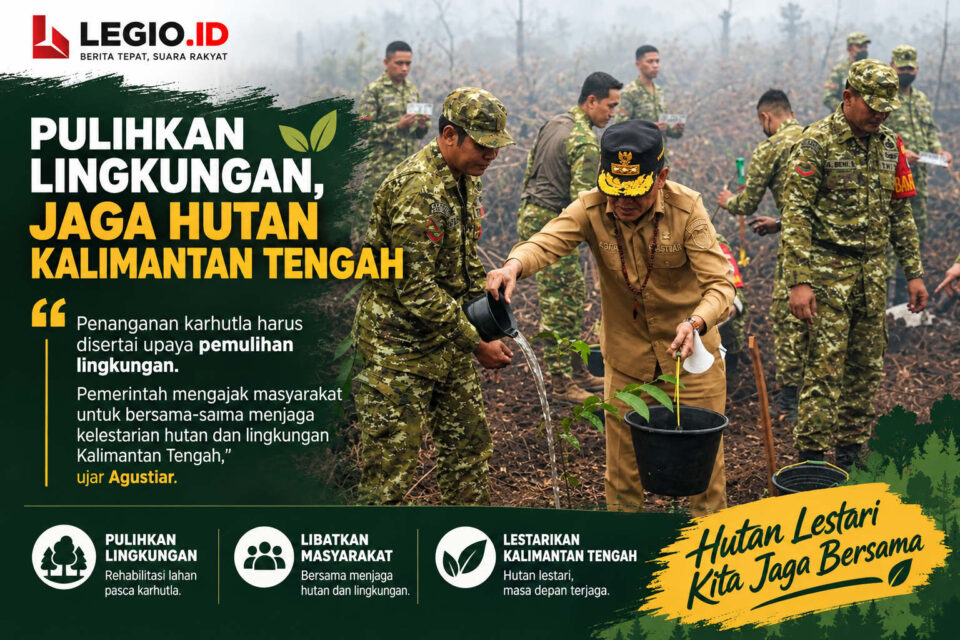 Ilustrasi Gubernur Kalimantan Tengah Agustiar melakukan penanaman pohon di kawasan Tumbang Nusa, Kabupaten Pulang Pisau, Sabtu (24/10/2026)/AI