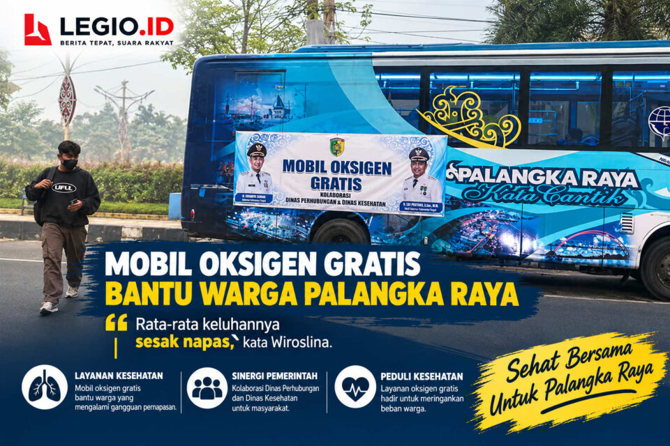 Ilustrasi Bus keliling milik pemerintah kota palangka raya yang memberikan layanan oksigen gratis, Minggu (25/10)/AI