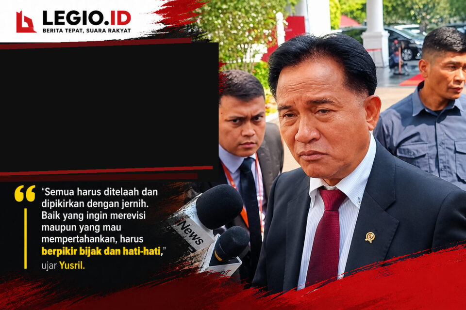 Ilustrasi Menteri Koordinator Bidang Hukum, HAM, Imigrasi, dan Pemasyarakatan, Yusril Ihza Mahendra/AI