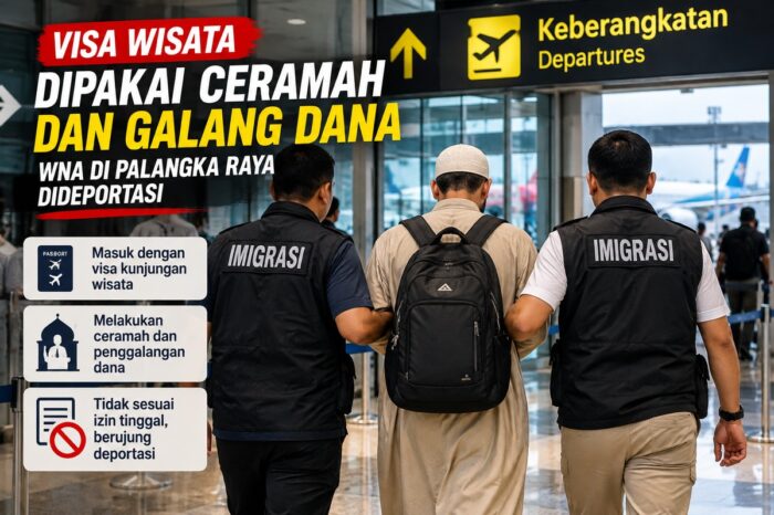 Visa Wisata Dipakai Ceramah dan Galang Dana, WNA di Palangka Raya Dideportasi