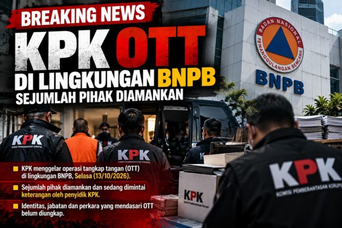 KPK OTT di Lingkungan BNPB, Sejumlah Pihak Diamankan