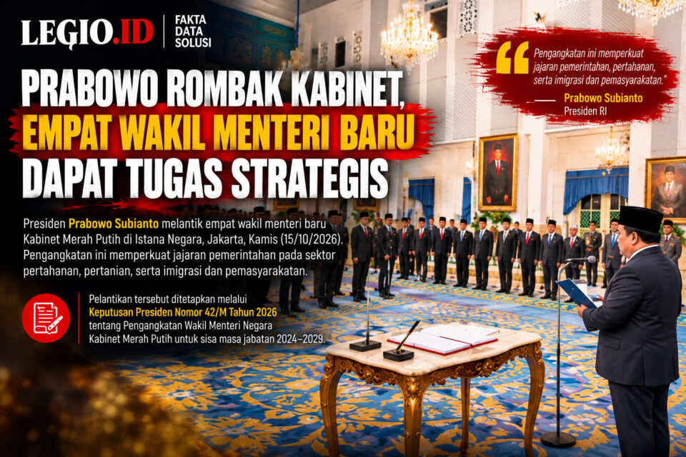 Ilustrasi Presiden Prabowo Subianto melantik empat wakil menteri negara Kabinet Merah Putih di Istana Negara, Jakarta/AI